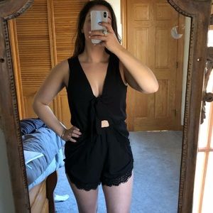 Surf Gypsy black lace romper
